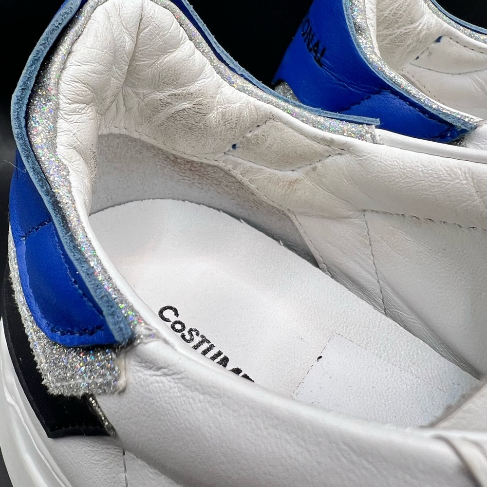 CNC CoSTUME National White Sneakers with Blue Heel Accent- Size:37-1/2 - Picture 4 of 10